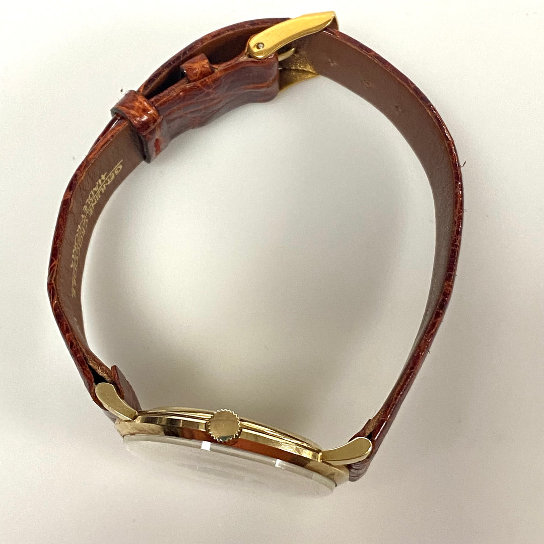 v257 Vintage Tiffany & Co 14k Yellow Gold Swiss Made Men's Wrist Watch 1960's