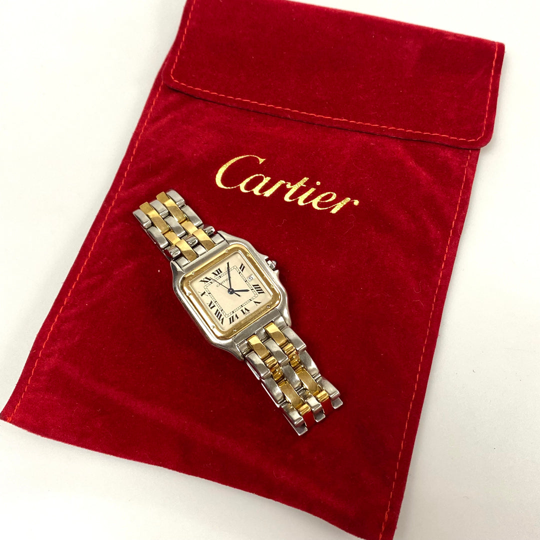 v262 Wrist Watch Cartier Panthere Quartz Or Et Acier Swiss Made