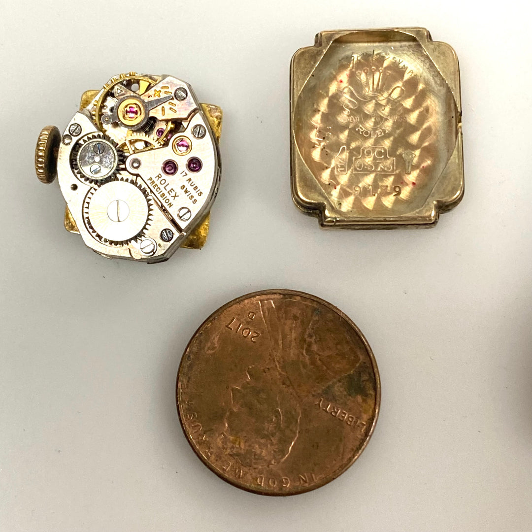 v263 Wrist Watch Vintage Rolex Precision 9kt Yellow Gold Geneva Swiss Made