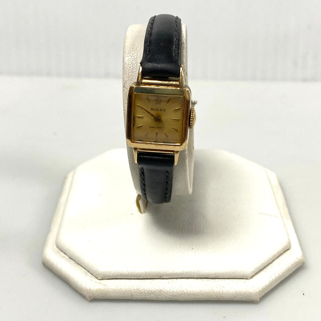 v263 Wrist Watch Vintage Rolex Precision 9kt Yellow Gold Geneva Swiss Made