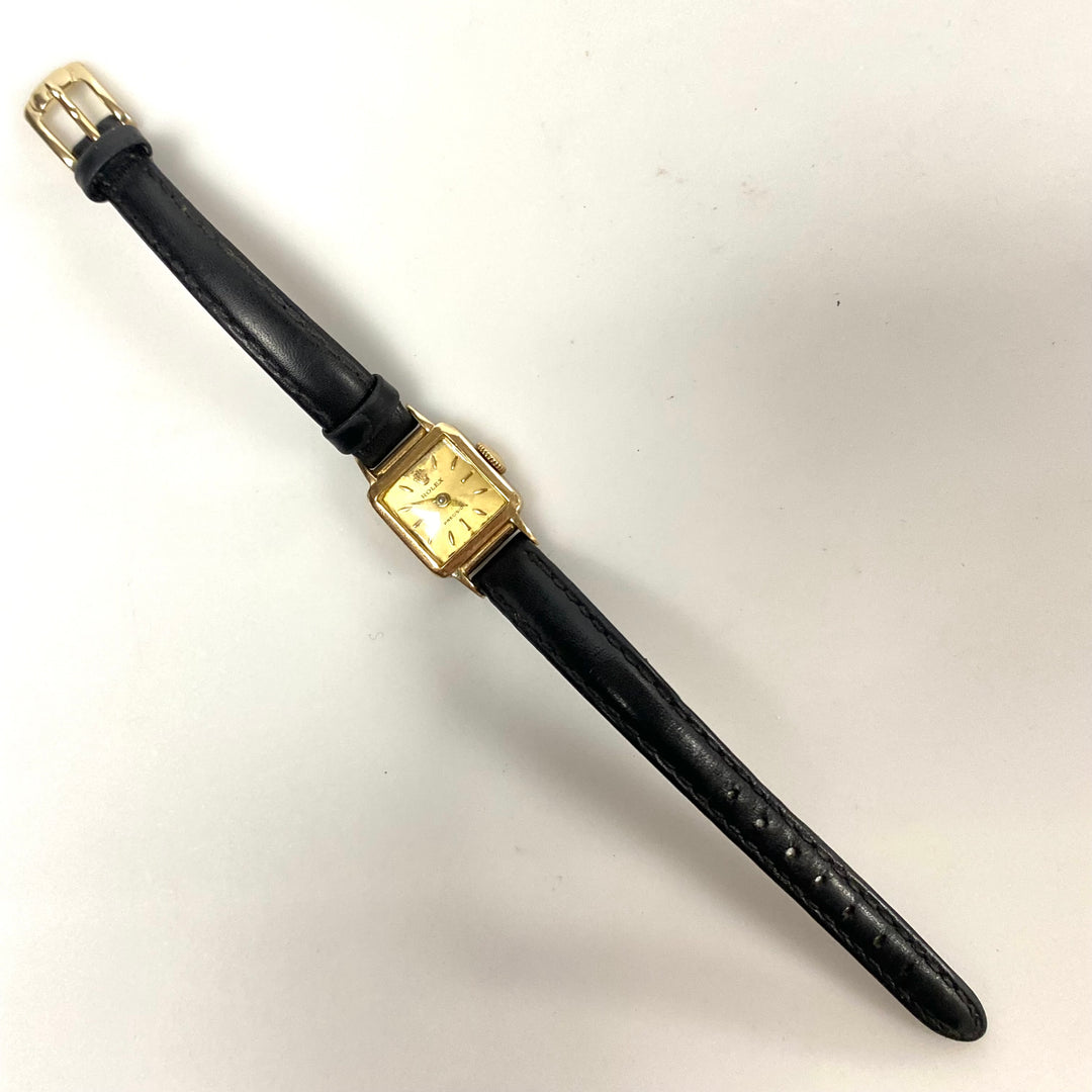 v263 Wrist Watch Vintage Rolex Precision 9kt Yellow Gold Geneva Swiss Made