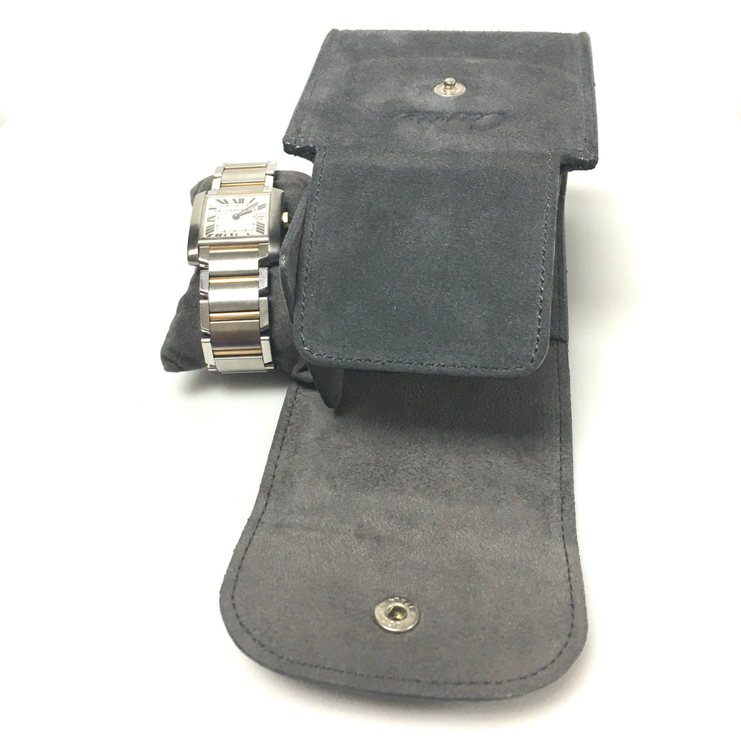 v269 Cartier Swiss Made Stainless Steel Water Resistant Wrist Watch & Soft Pouch