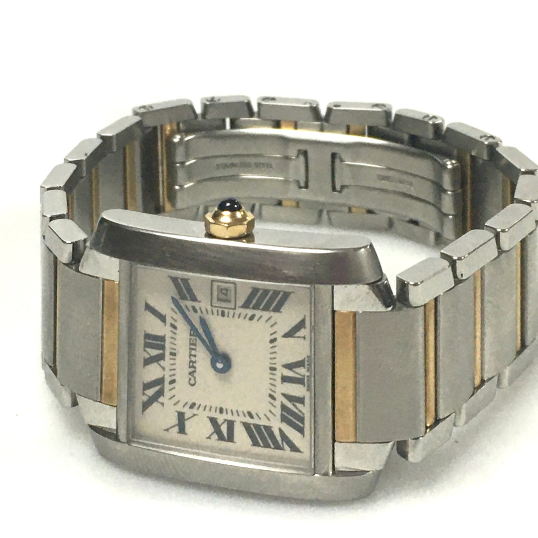 v269 Cartier Swiss Made Stainless Steel Water Resistant Wrist Watch & Soft Pouch