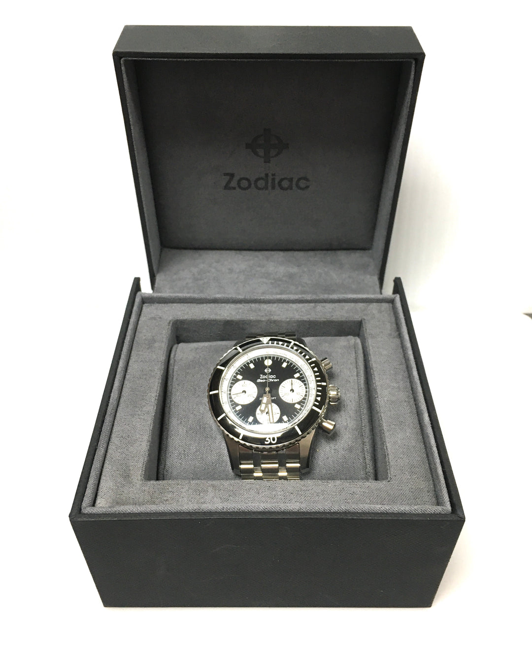 v271 Zodiac Sea-Chron 200m Water Resistant Stainless Swiss Made Men's Wrist Watch