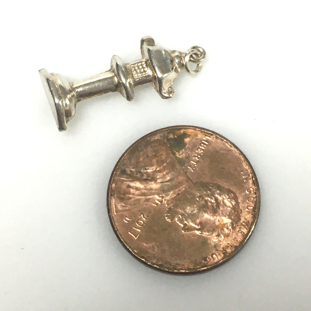 v277 Vintage Sterling Silver Japanese Lantern Lighthouse Pendant Charm