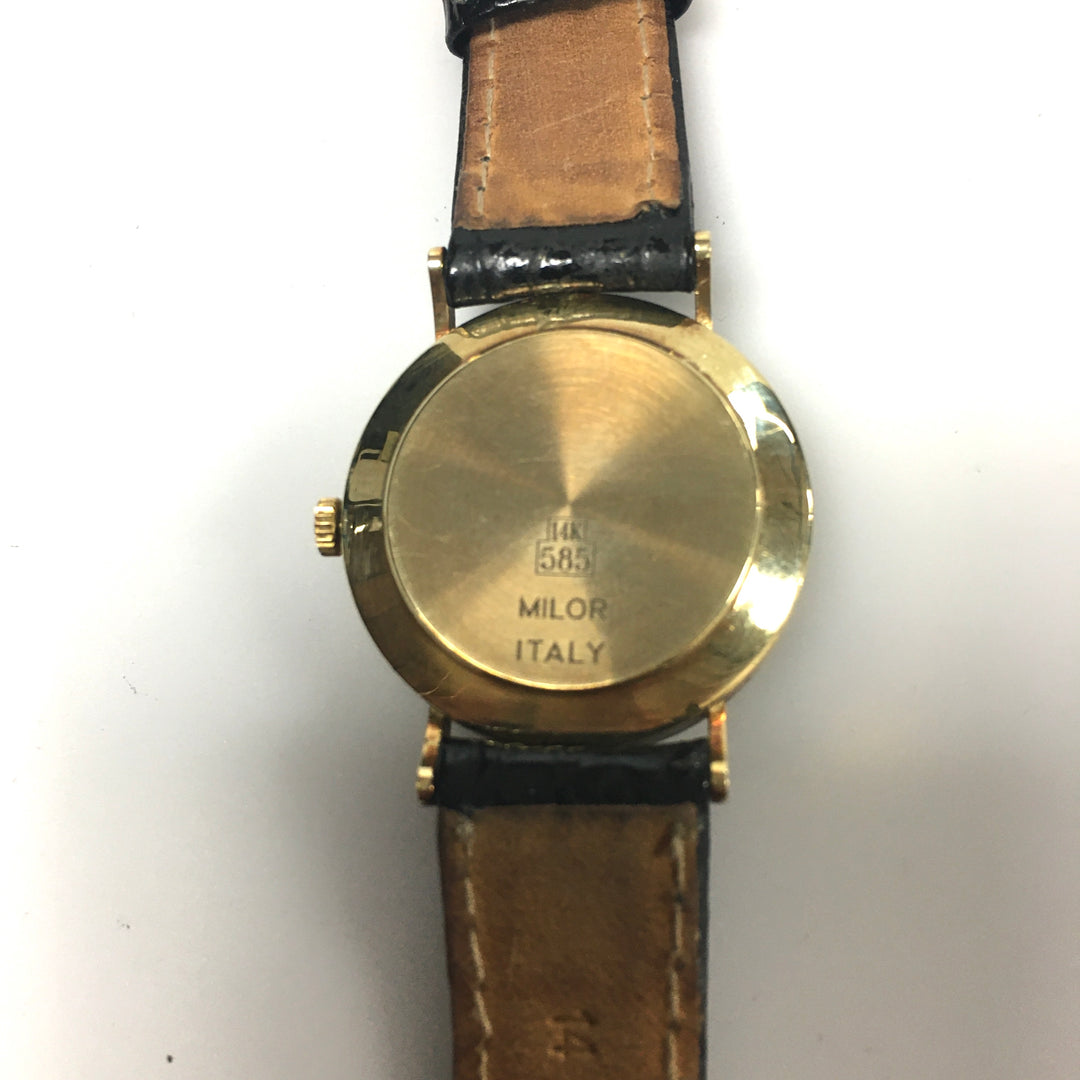 v279 Vintage VicencE Quartz Swiss Movement 14K Yellow Gold Milor Italy Wrist Watch