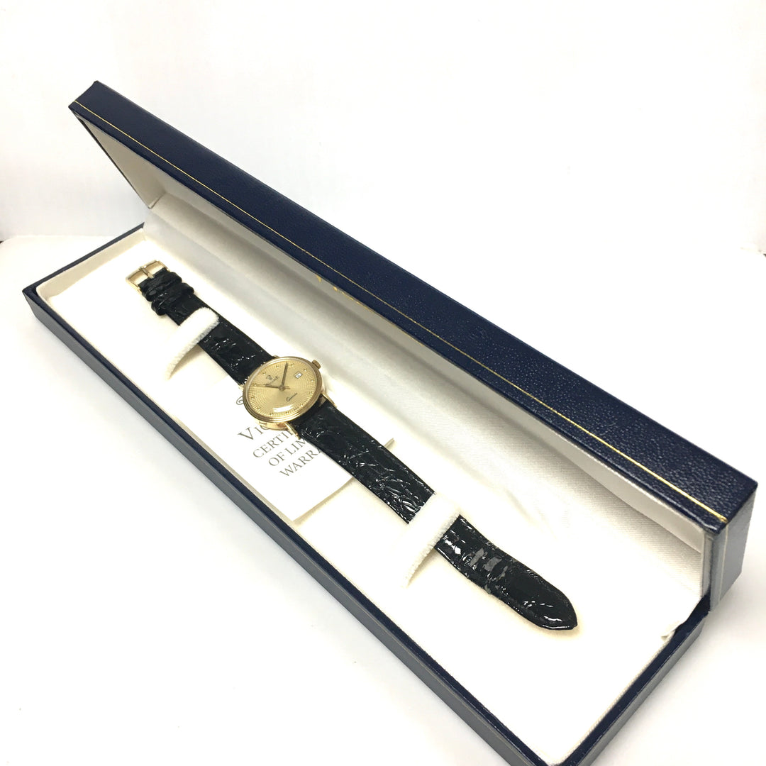 v279 Vintage VicencE Quartz Swiss Movement 14K Yellow Gold Milor Italy Wrist Watch