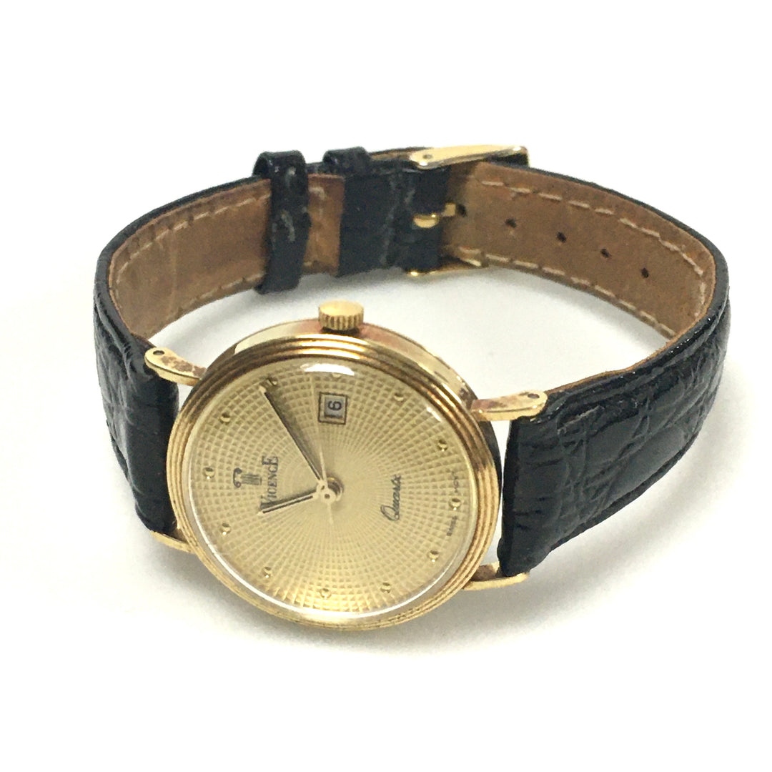 v279 Vintage VicencE Quartz Swiss Movement 14K Yellow Gold Milor Italy Wrist Watch