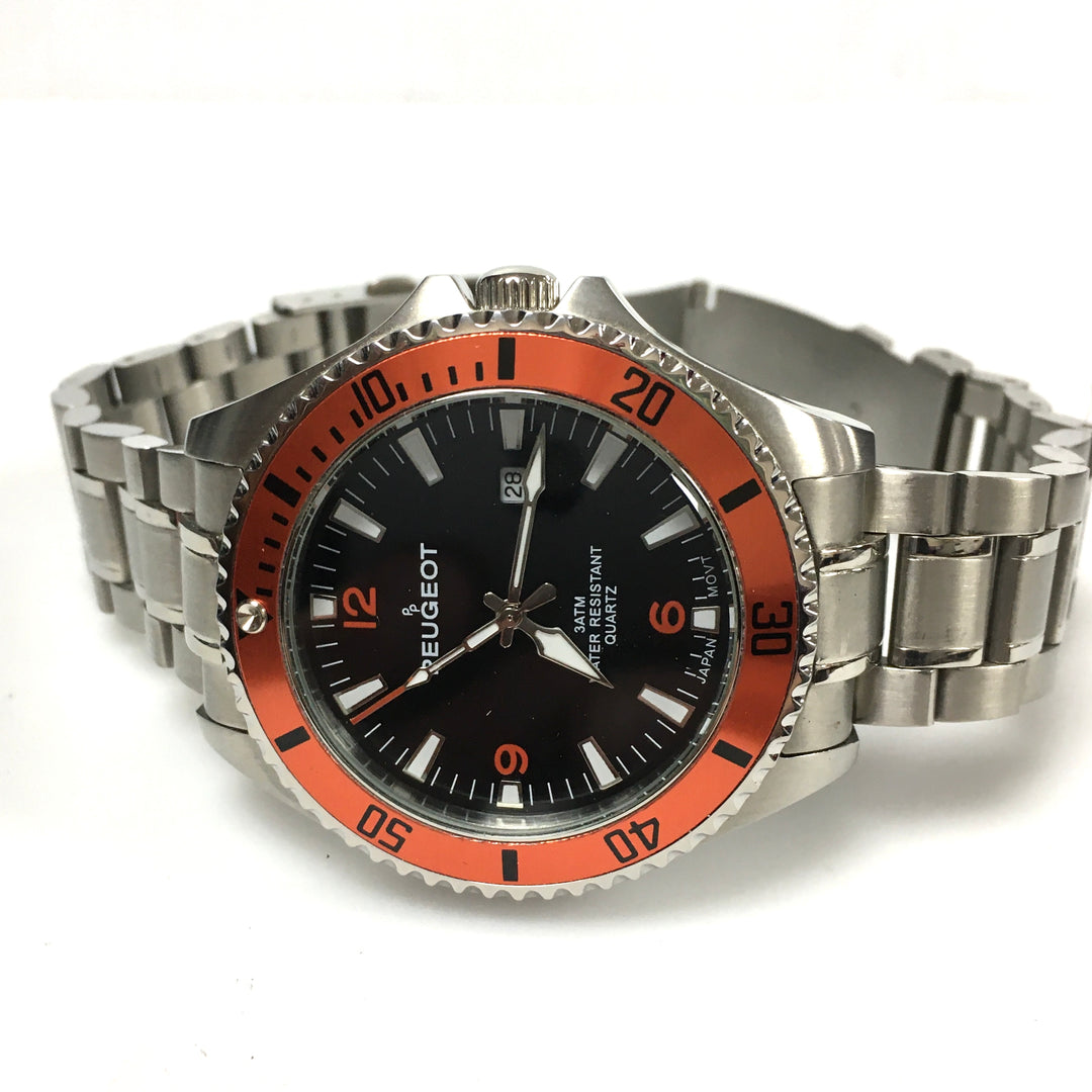 v283 Vintage Peugeot Stainless Steel Water Resistant Japan Movement Wrist Watch