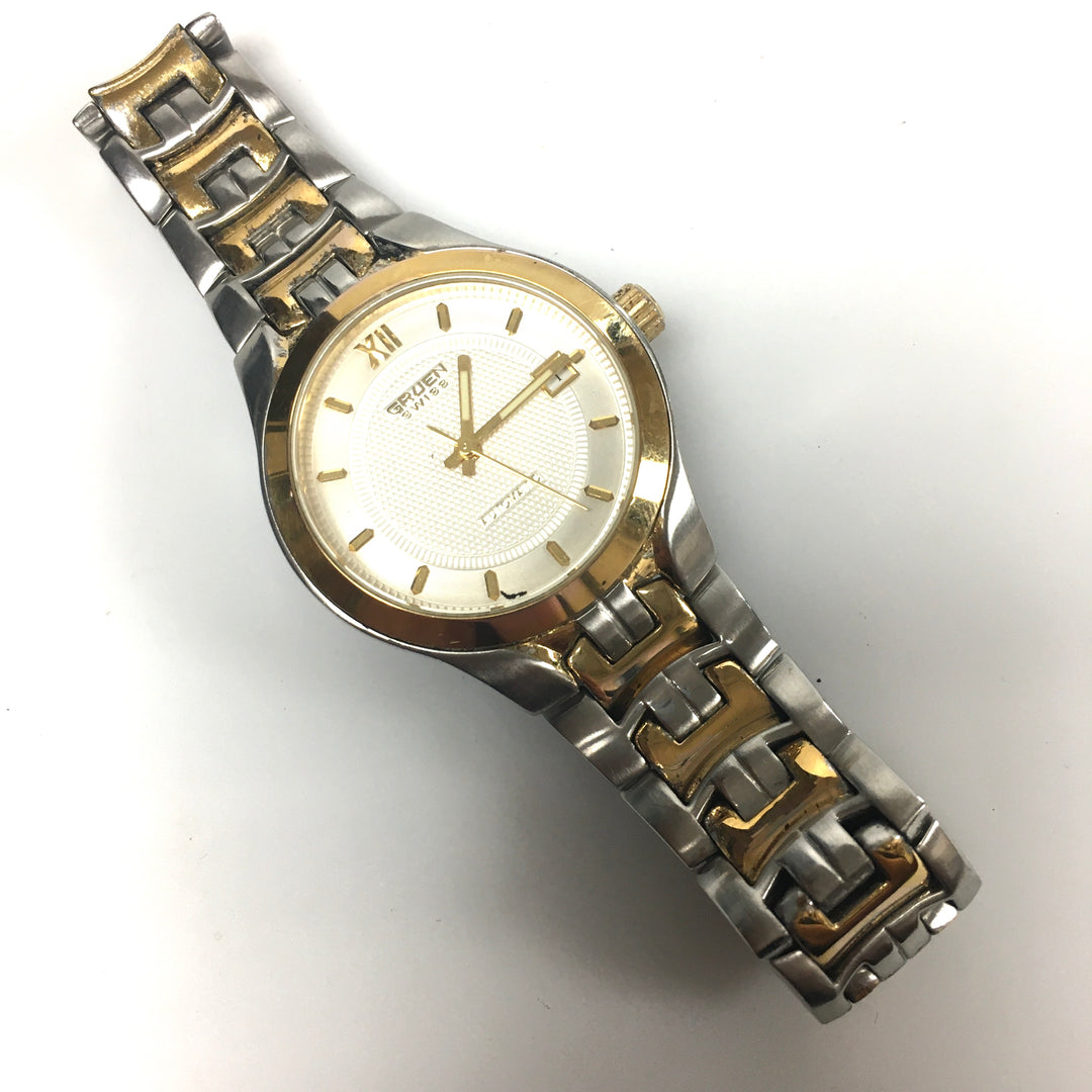 v285 Vintage Gruen Swiss 38mm Automatic Stainless Water Resistant Wrist Watch