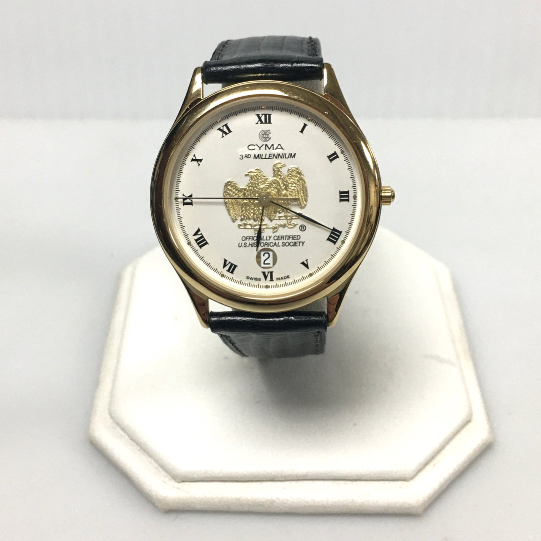 v288 Vintage CYMA 3rd Millenium Limited Edition Swiss Made Gold Tone Wrist Watch