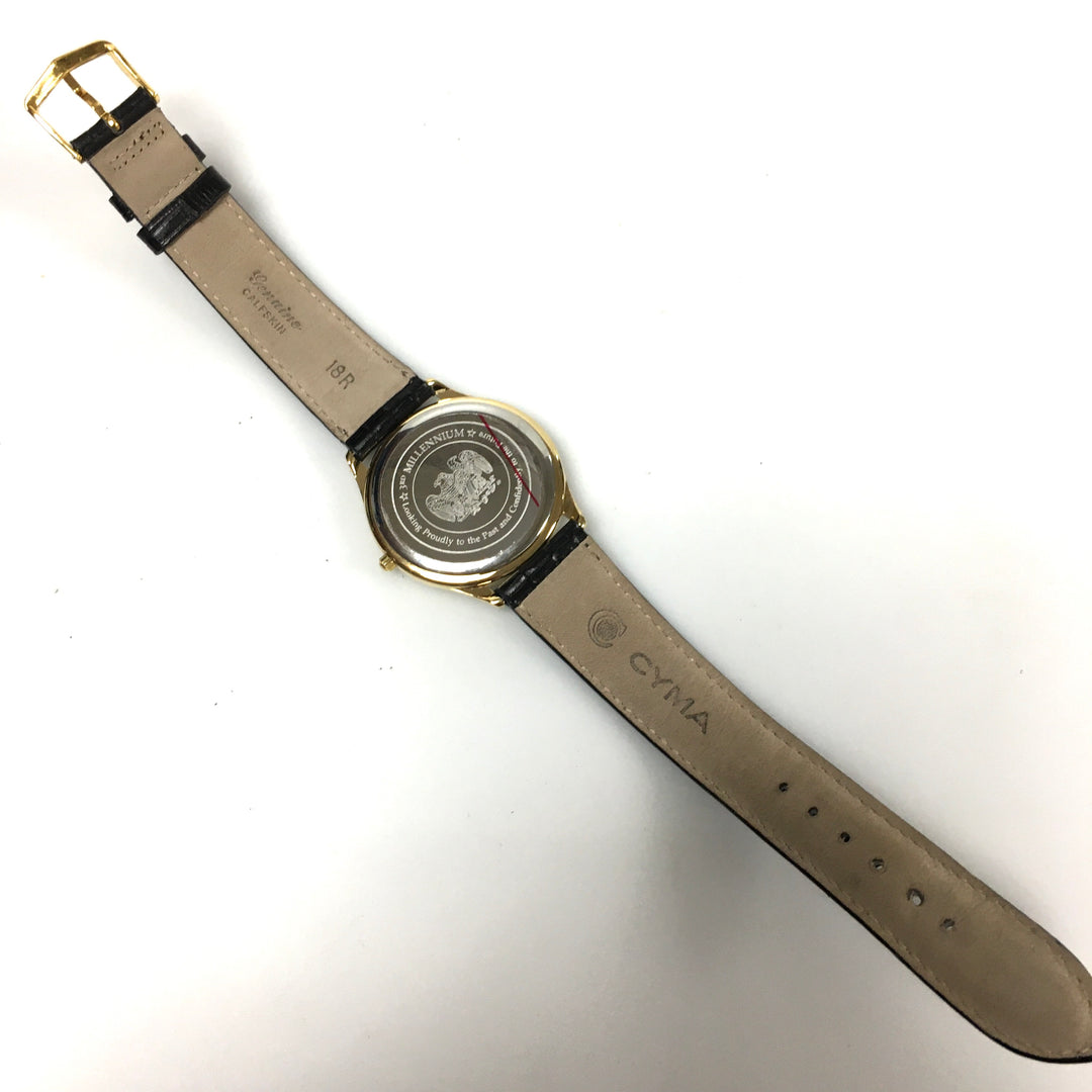 v288 Vintage CYMA 3rd Millenium Limited Edition Swiss Made Gold Tone Wrist Watch