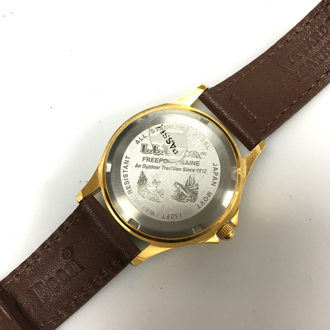 v293 Vintage L.L.Bean Quartz Japan Movement Stainless Steel WR 150ft Wrist Watch