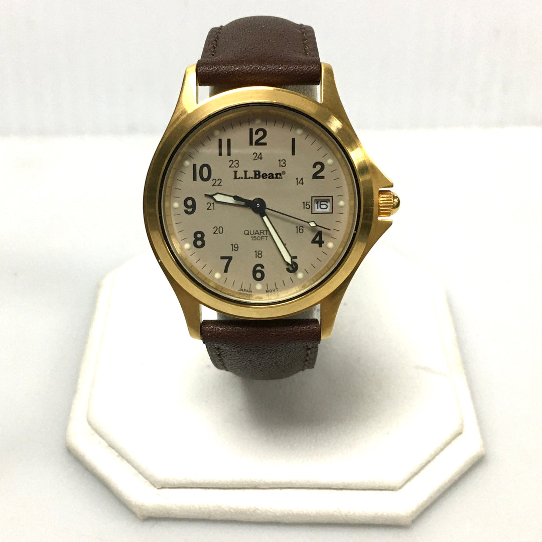 v293 Vintage L.L.Bean Quartz Japan Movement Stainless Steel WR 150ft Wrist Watch