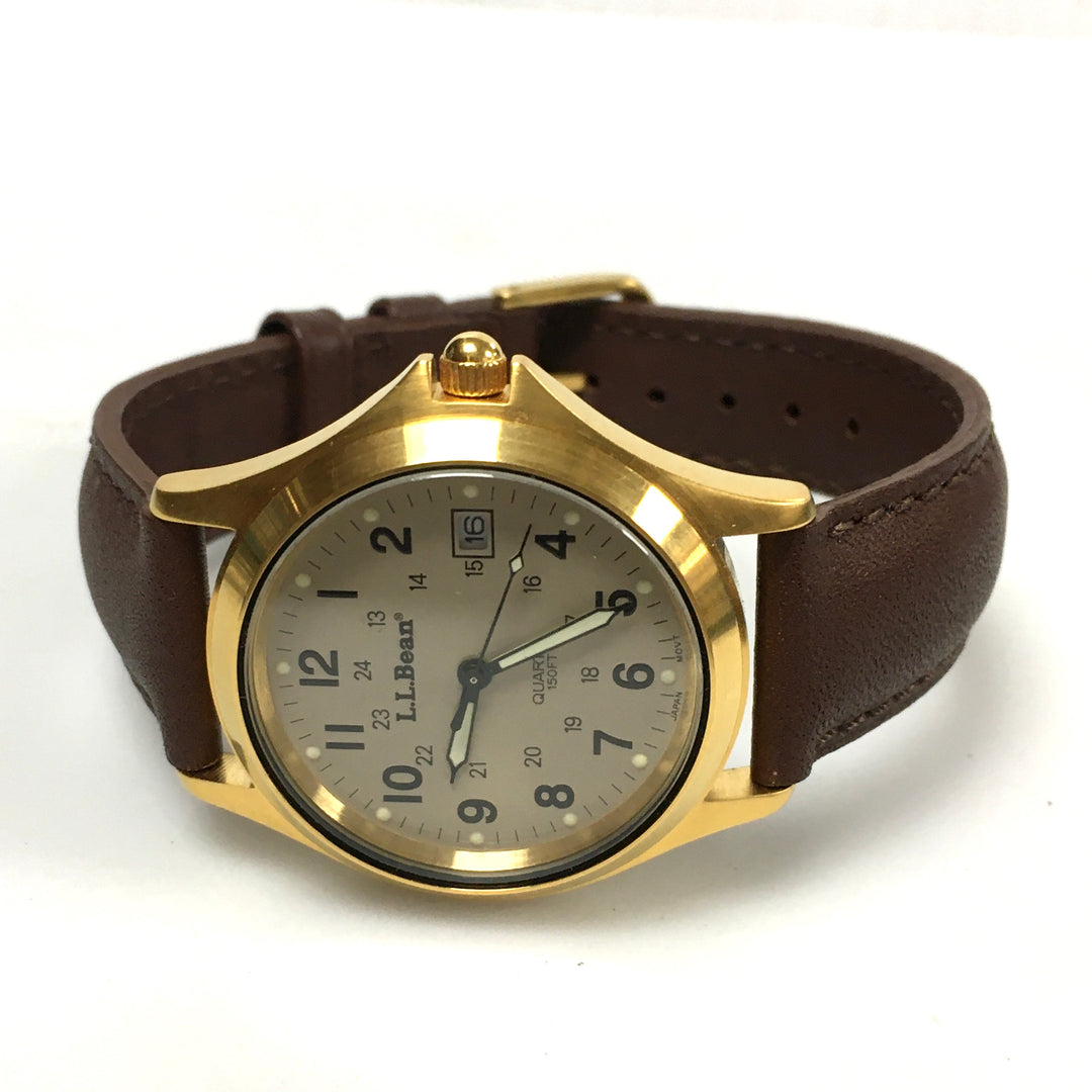 v293 Vintage L.L.Bean Quartz Japan Movement Stainless Steel WR 150ft Wrist Watch
