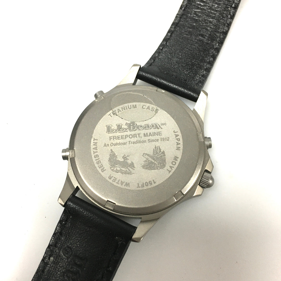 v295 Vintage L.L.Bean Quartz Japan Movement Titanium Case WR 150ft Wrist Watch
