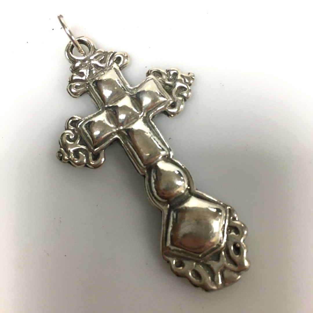 v299 Vintage Sterling Silver Religious Cross Pendant Charm Atocha 1622