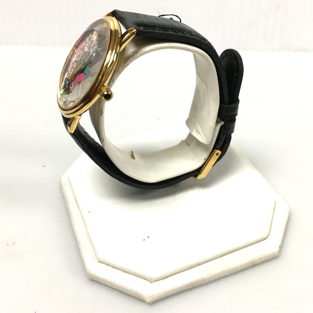 v303 Vintage Analog Quartz Gold Tone Disney Seven Dwarfs Wrist Watch