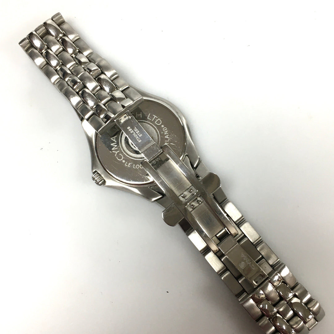 v306 Vintage CYMA 50M WR Quartz Swiss Made Silver Stainless Steel Wrist Watch