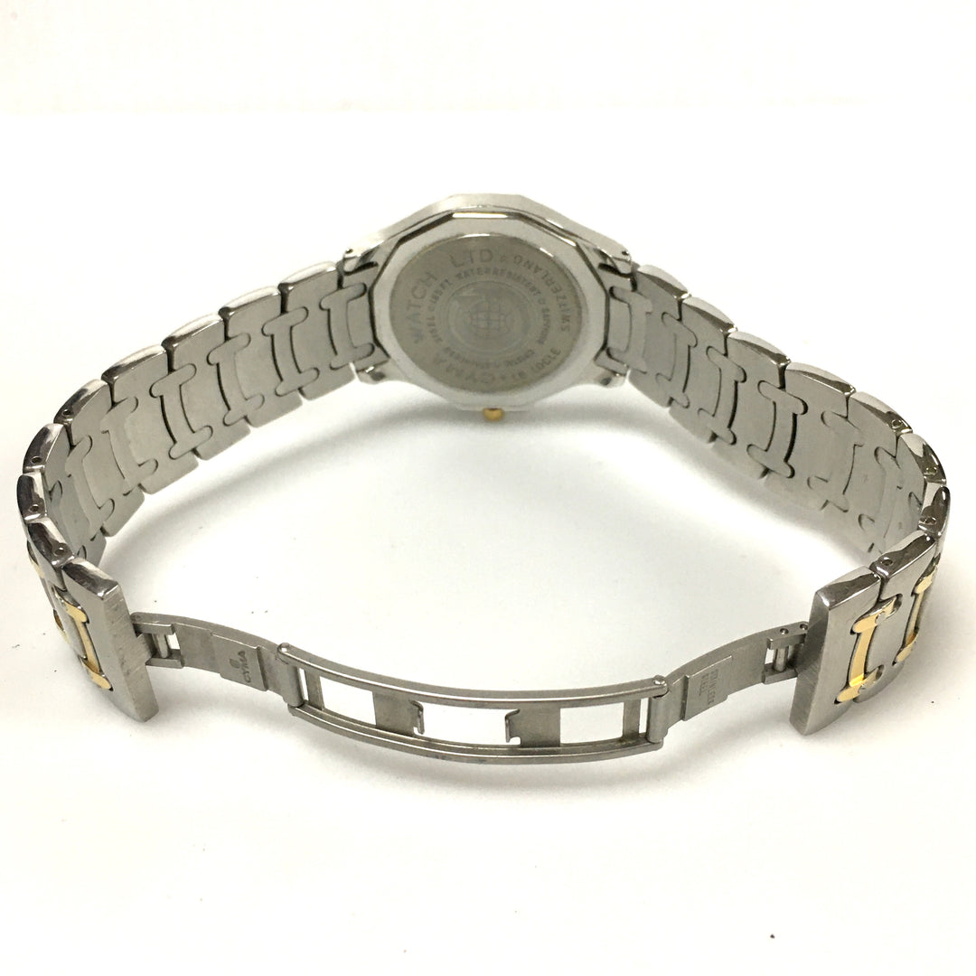 v309 Vintage CYMA 50M WR Quartz Swiss Made Two-Tone Stainless Steel Wrist Watch