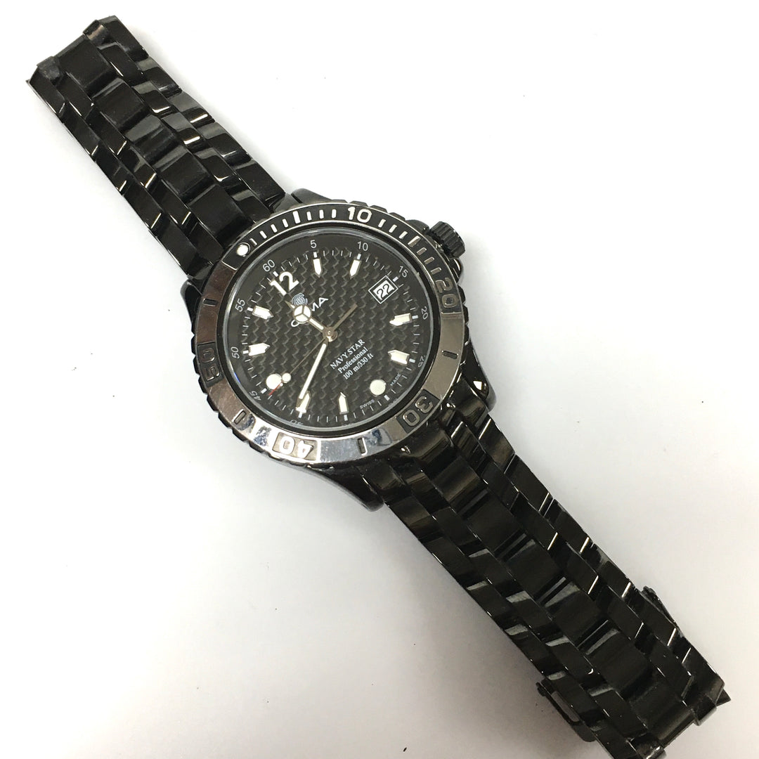 v311 Vintage CYMA NAVYSTAR 100m WR Quartz Swiss Made Stainless Steel Wrist Watch