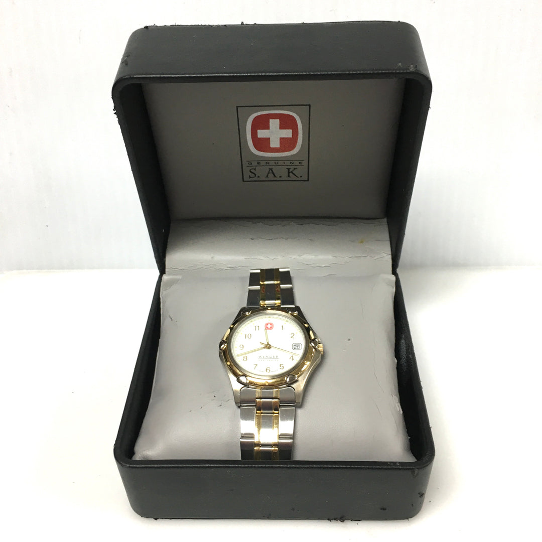 v312 Vintage Wenger S.A.K. 100m WR Quartz Swiss Made Stainless Steel Wrist Watch