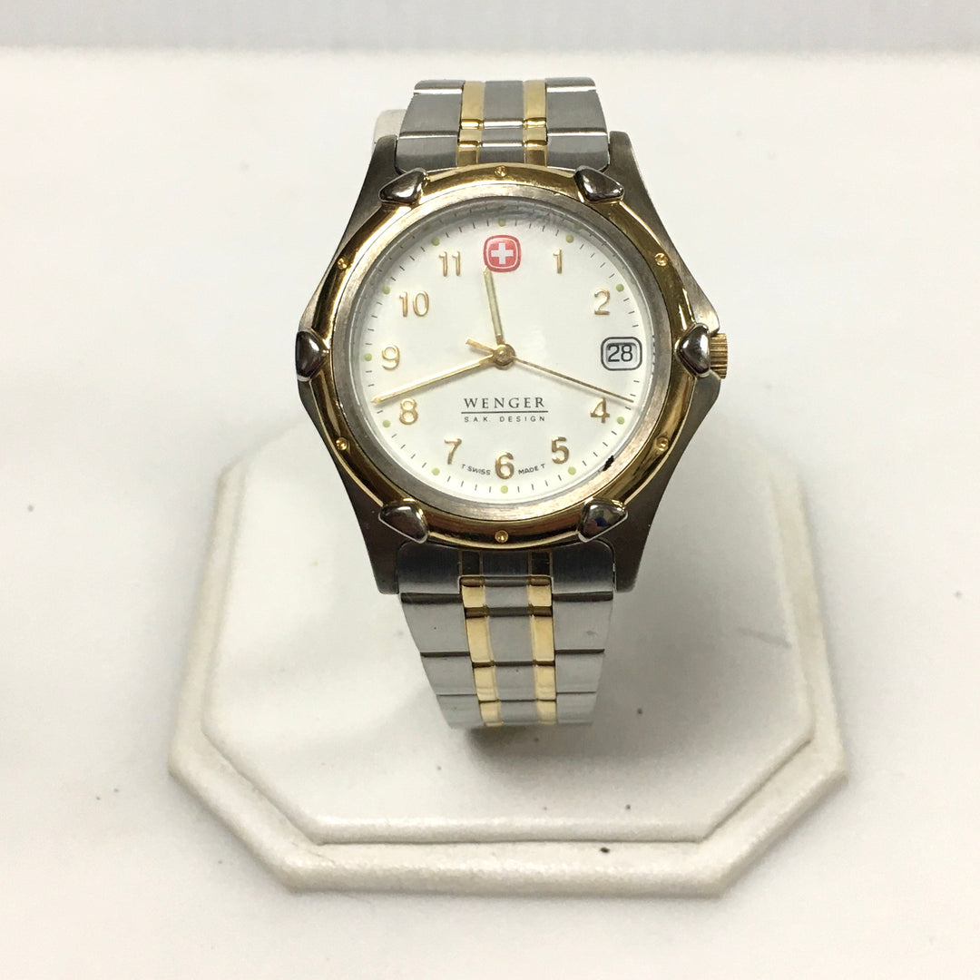 v312 Vintage Wenger S.A.K. 100m WR Quartz Swiss Made Stainless Steel Wrist Watch