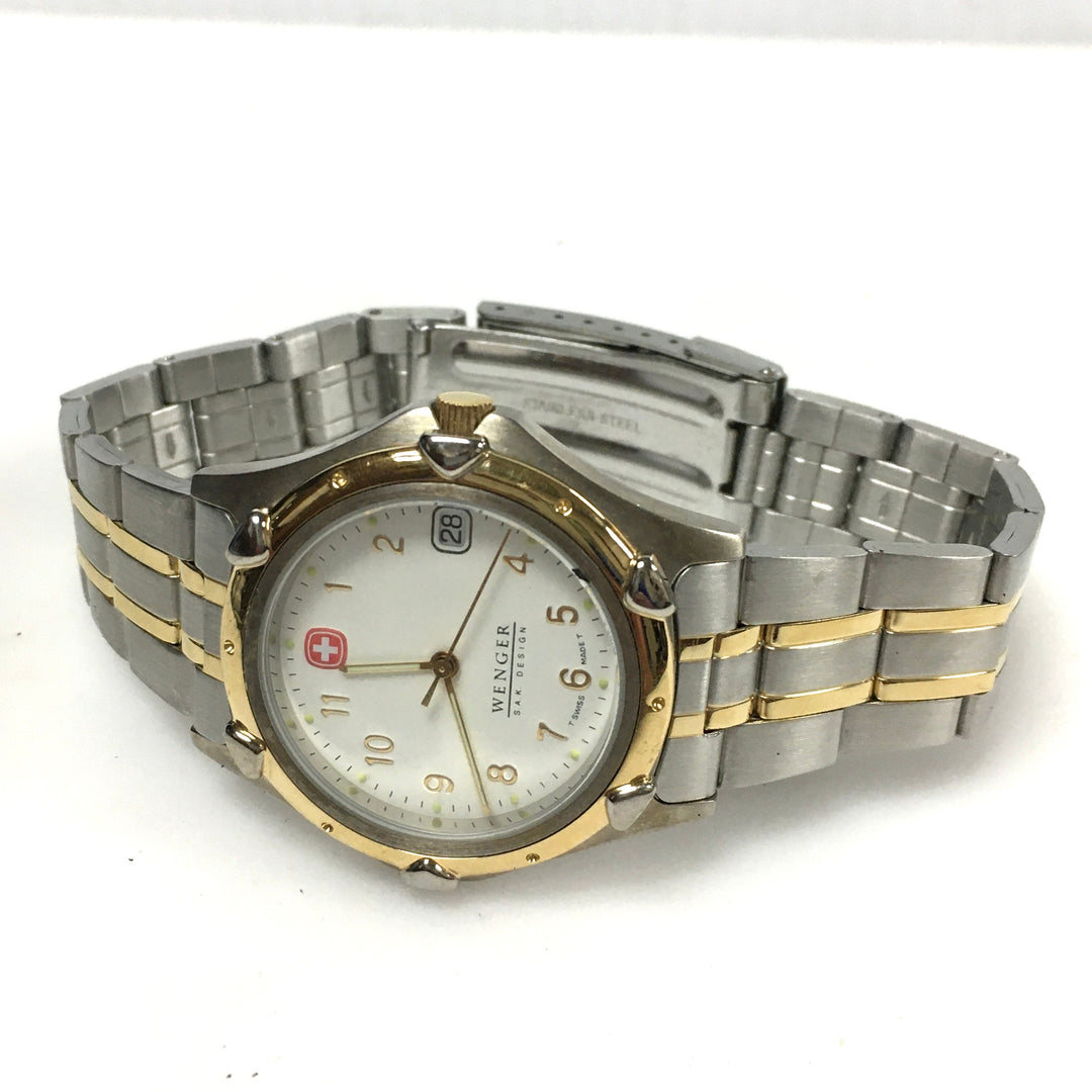 v312 Vintage Wenger S.A.K. 100m WR Quartz Swiss Made Stainless Steel Wrist Watch