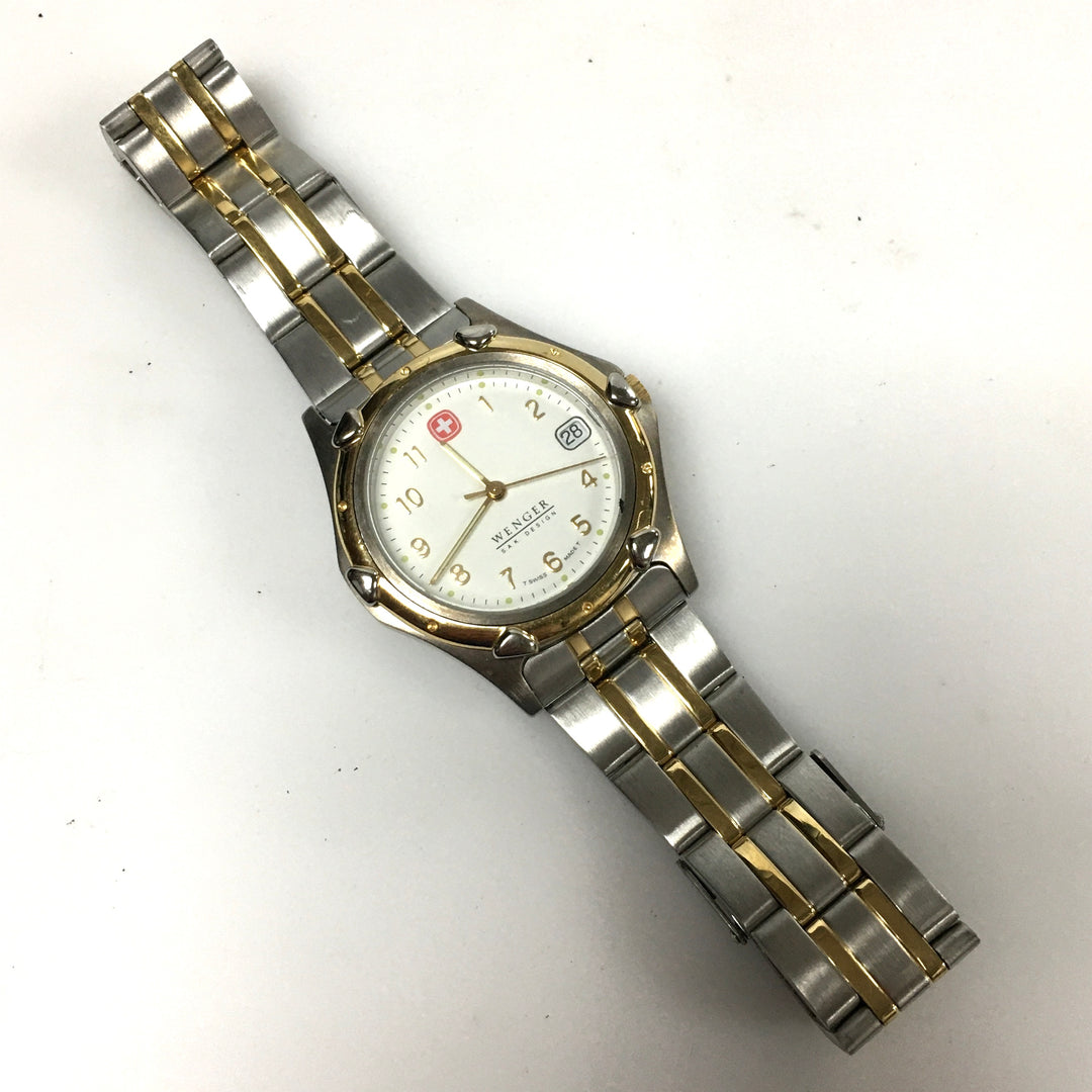 v312 Vintage Wenger S.A.K. 100m WR Quartz Swiss Made Stainless Steel Wrist Watch