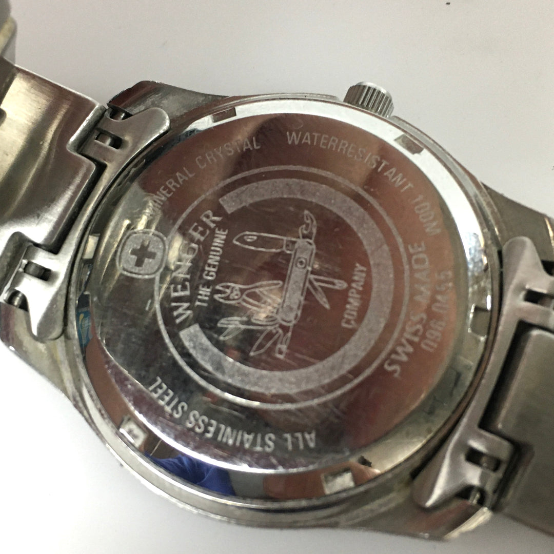 v313 Vintage Wenger S.A.K. 100m WR Quartz Swiss Made Stainless Steel Wrist Watch