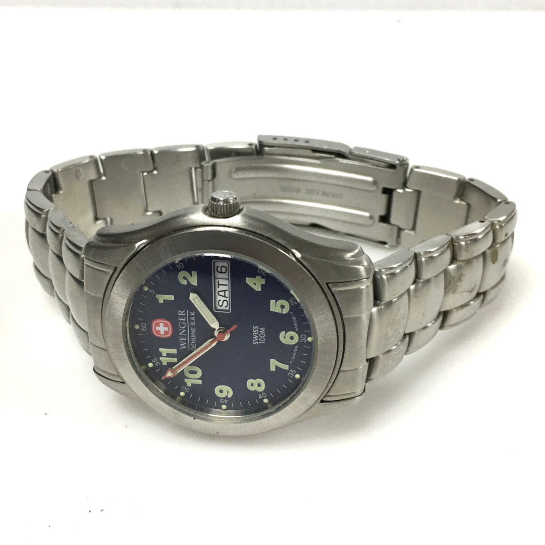 v313 Vintage Wenger S.A.K. 100m WR Quartz Swiss Made Stainless Steel Wrist Watch