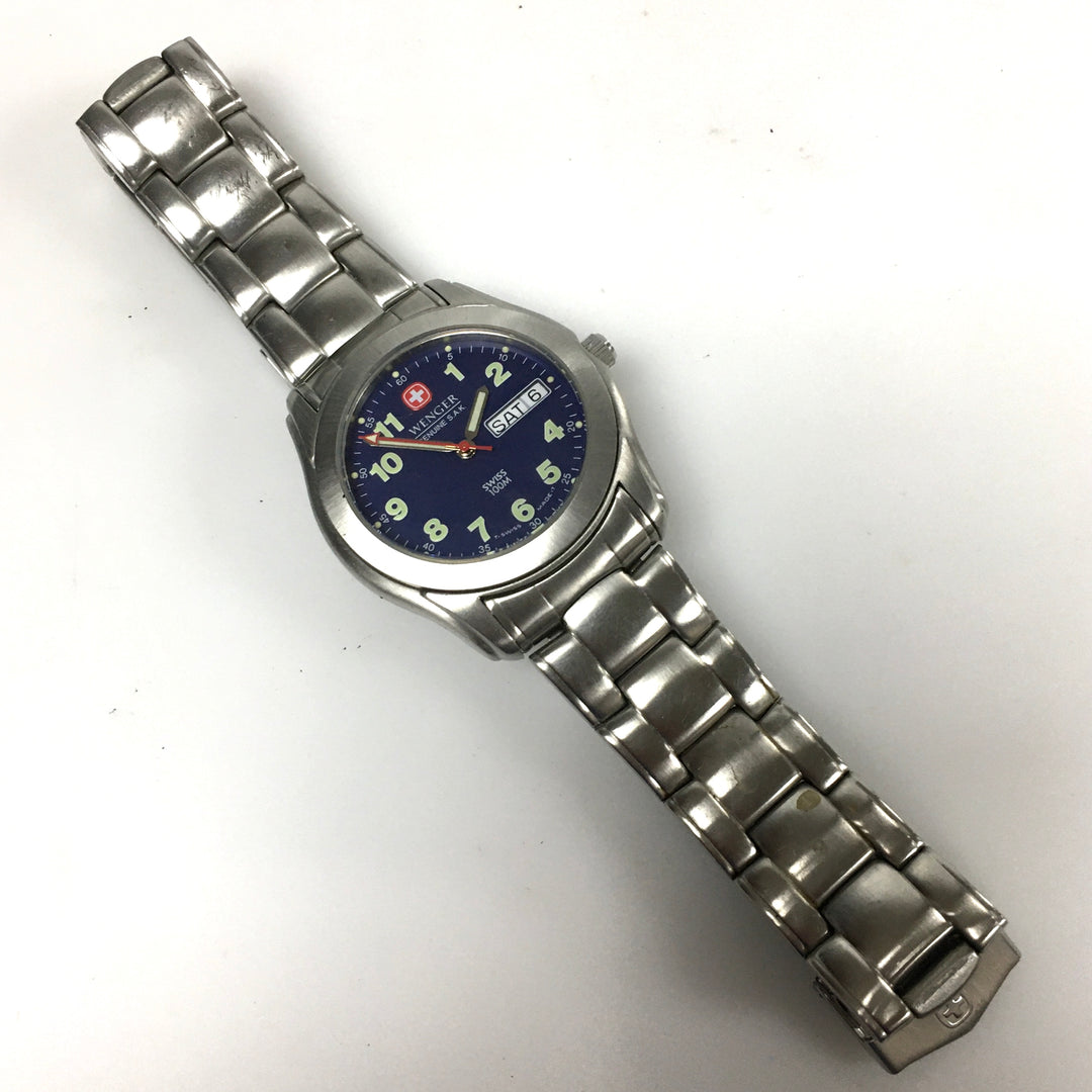 v313 Vintage Wenger S.A.K. 100m WR Quartz Swiss Made Stainless Steel Wrist Watch