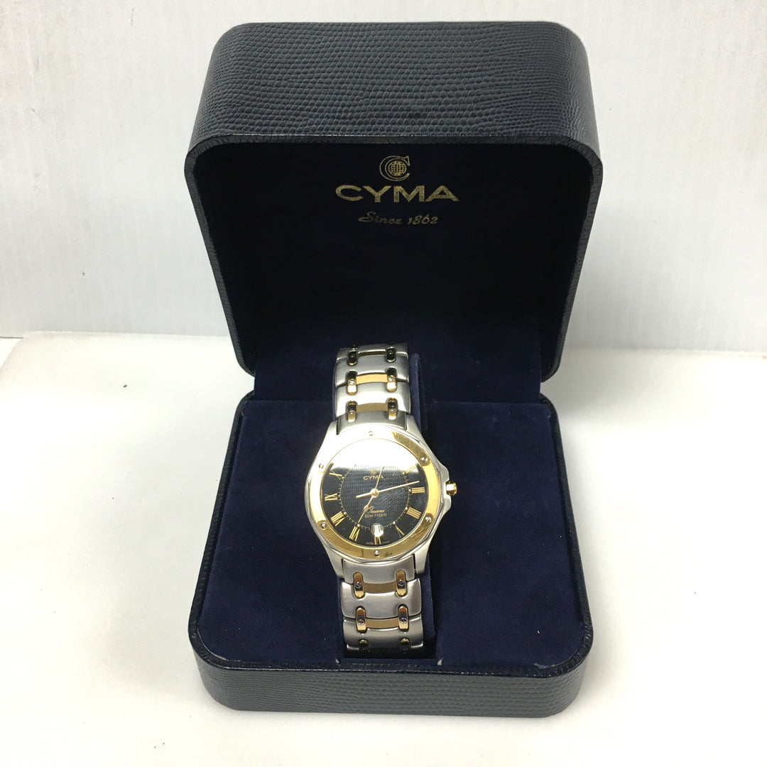 v314 Vintage CYMA Oceana 50m WR Quartz Swiss Made Stainless Steel Wrist Watch
