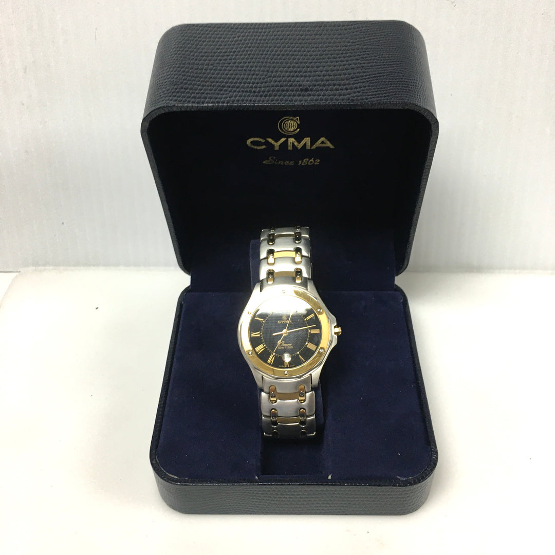 v314 Vintage CYMA Oceana 50m WR Quartz Swiss Made Stainless Steel Wrist Watch