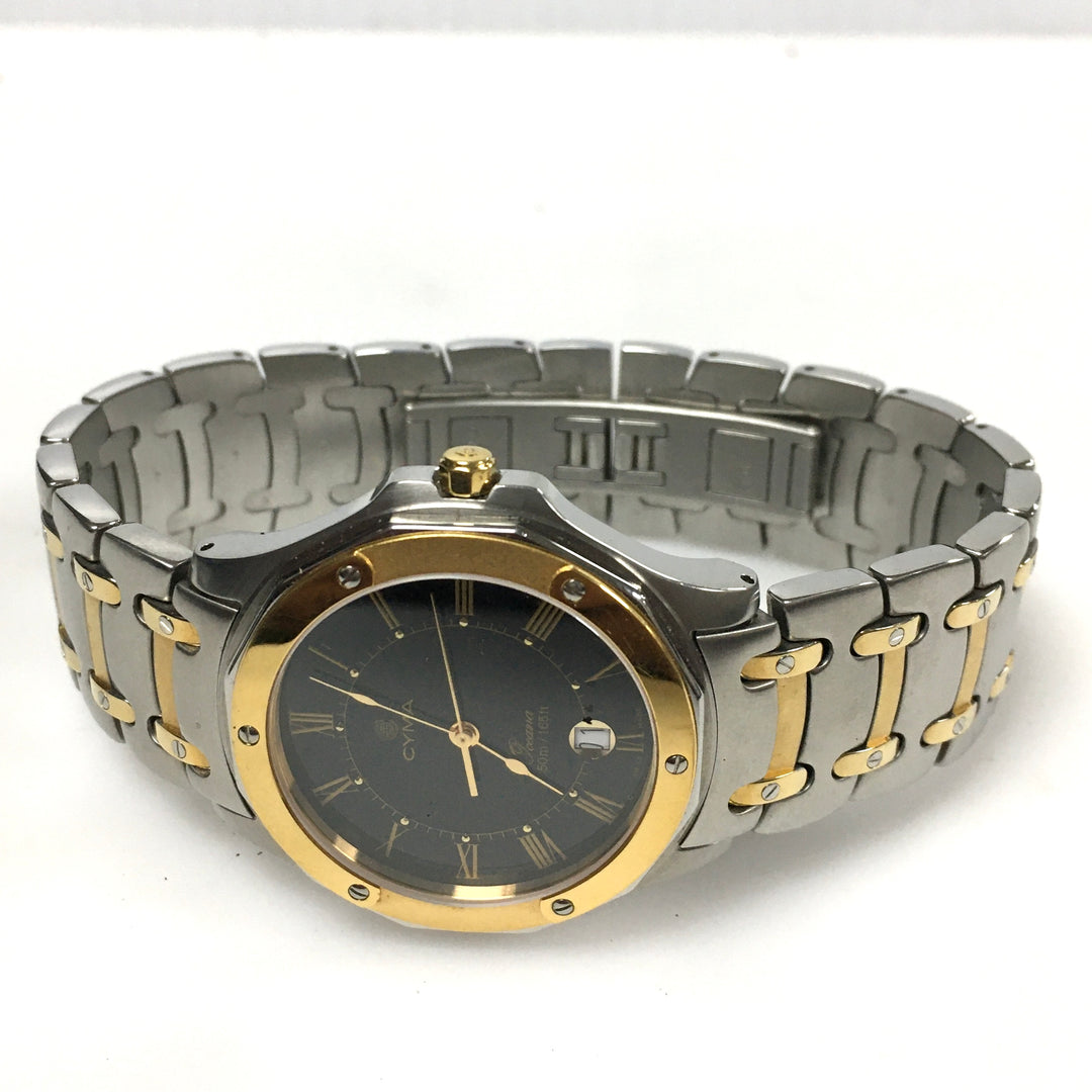 v314 Vintage CYMA Oceana 50m WR Quartz Swiss Made Stainless Steel Wrist Watch