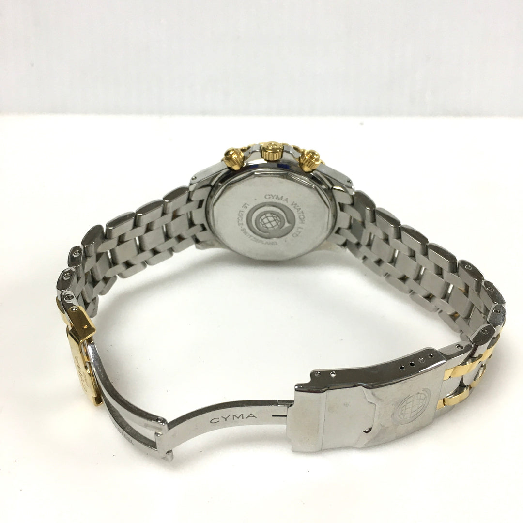 v315 Vintage CYMA Navystar 100m WR Quartz Swiss Made Stainless Steel Wrist Watch