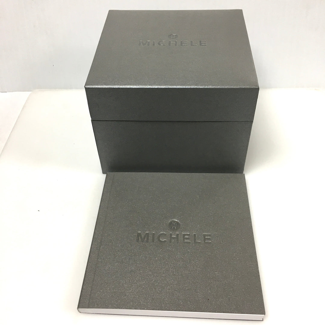 v319 Vintage Michele Deco Diamonds 0.05ct tw Chronograph Stainless Wrist Watch