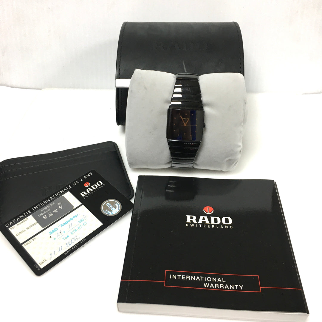 v320 Vintage Rado Diastar Black Ceramic Scratchproof 152.0336.3 Wrist Watch 30mm