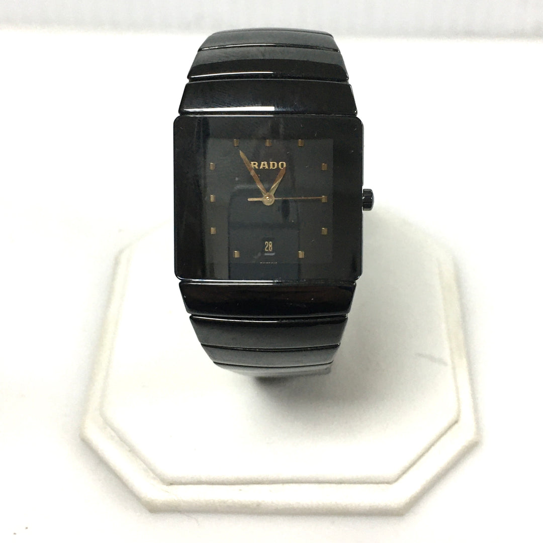 v320 Vintage Rado Diastar Black Ceramic Scratchproof 152.0336.3 Wrist Watch 30mm
