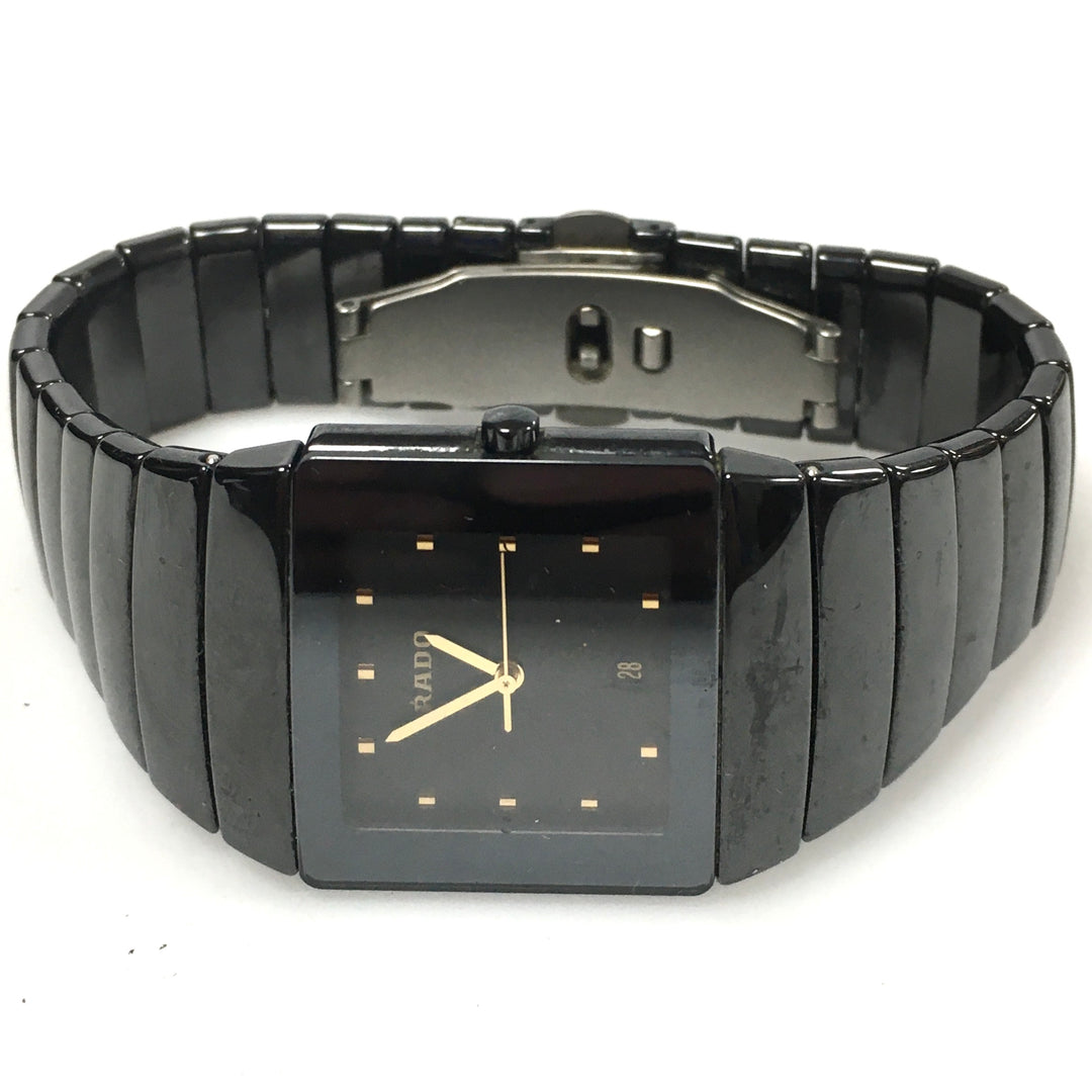 v320 Vintage Rado Diastar Black Ceramic Scratchproof 152.0336.3 Wrist Watch 30mm