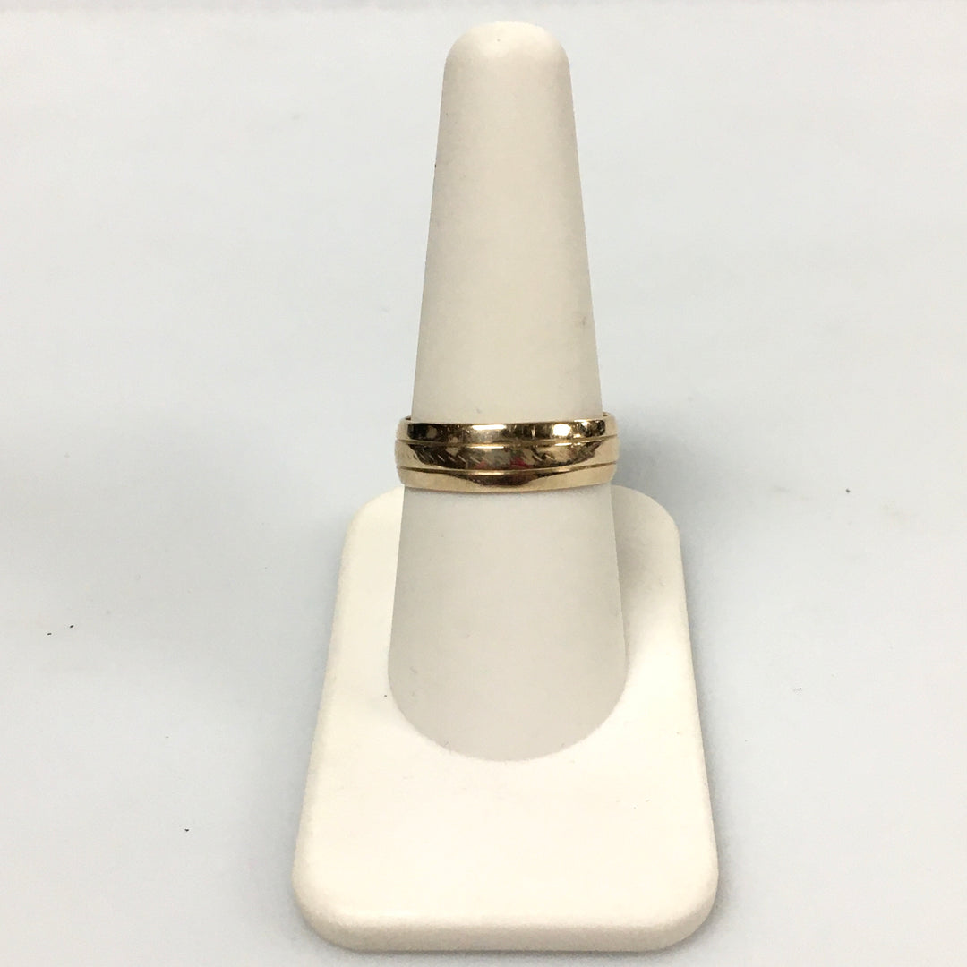 v324 Vintage 14K Yellow Gold 6mm Unisex Wedding Band Ring Size 8.5
