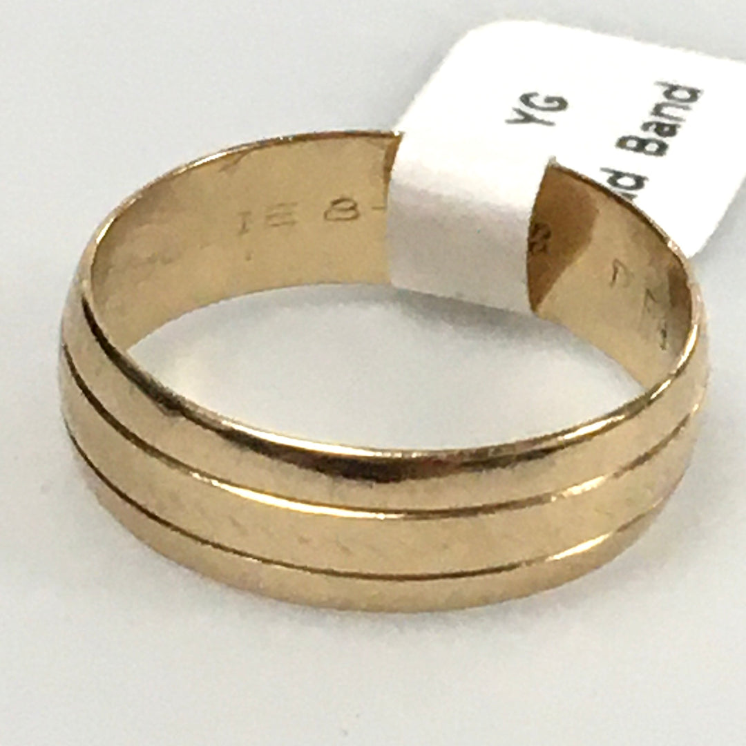 v324 Vintage 14K Yellow Gold 6mm Unisex Wedding Band Ring Size 8.5
