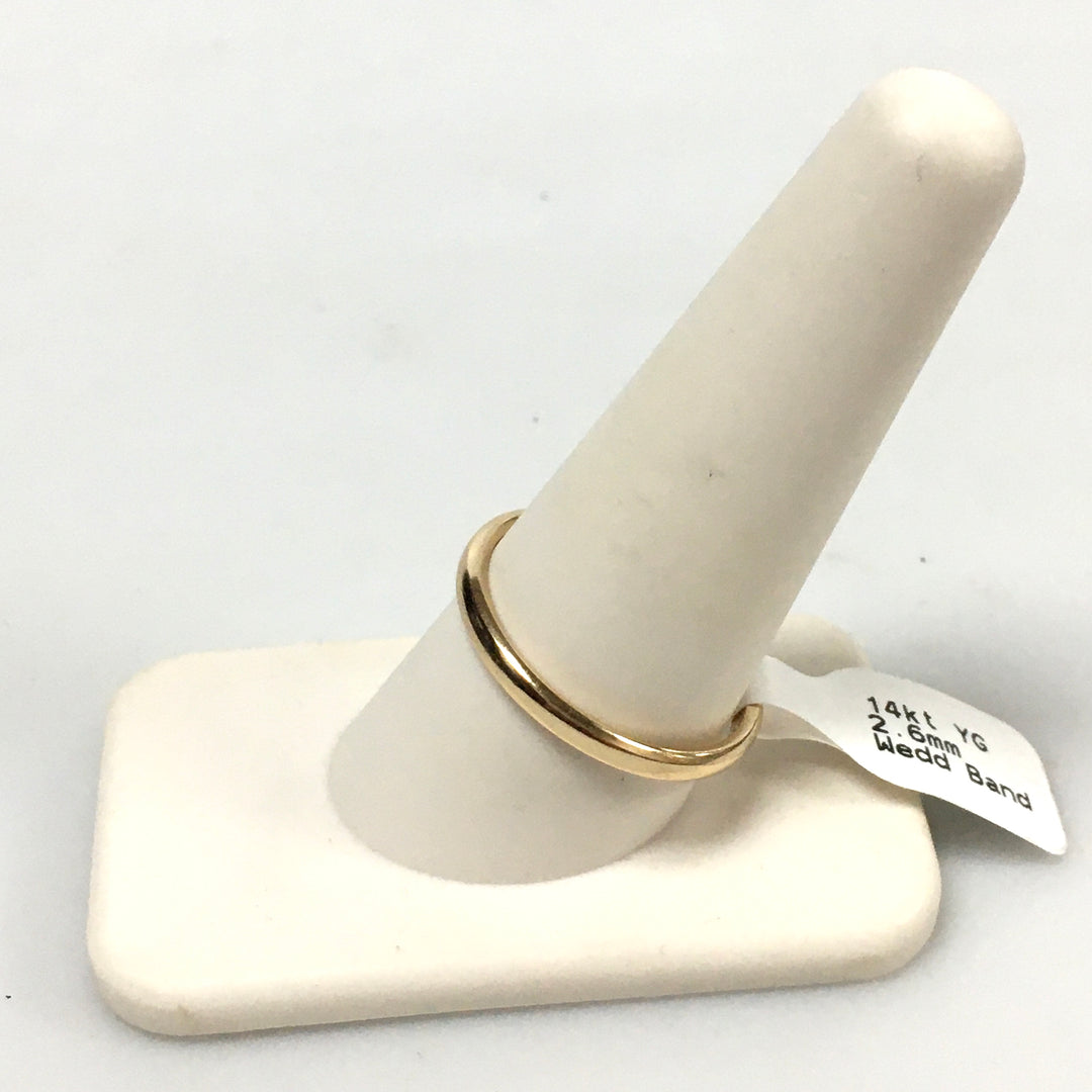 v325 Vintage 14K Yellow Gold 2.6mm Unisex Wedding Band Ring Size 10