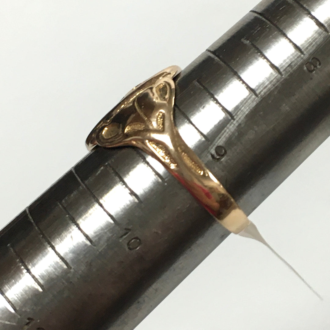 v327 Vintage 10K Yellow Gold Unisex Masonic Band Ring Size 9.25
