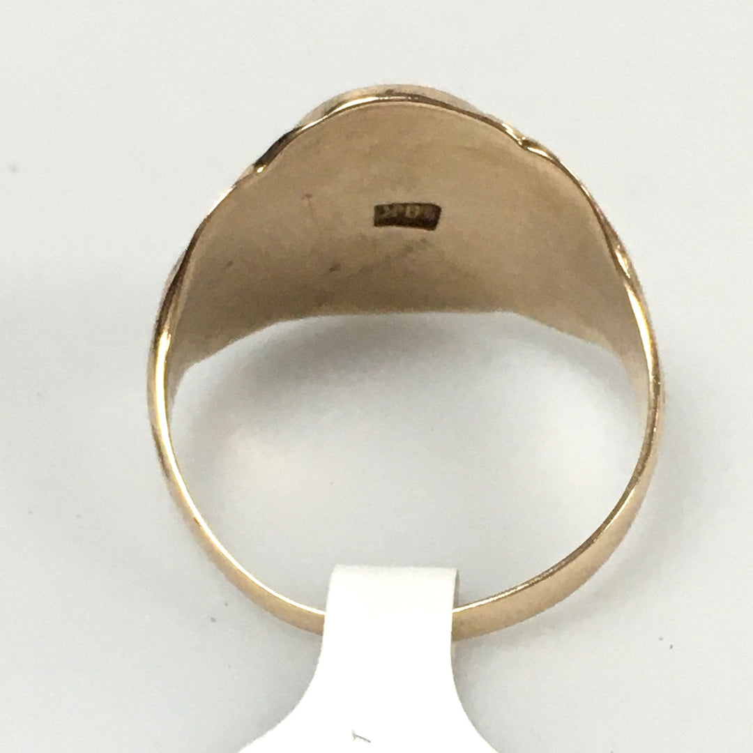 v327 Vintage 10K Yellow Gold Unisex Masonic Band Ring Size 9.25