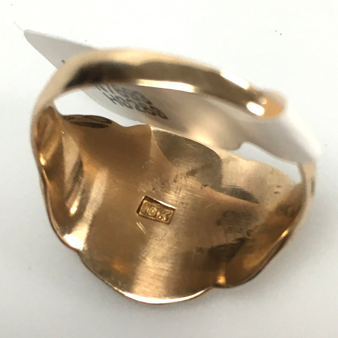 v327 Vintage 10K Yellow Gold Unisex Masonic Band Ring Size 9.25