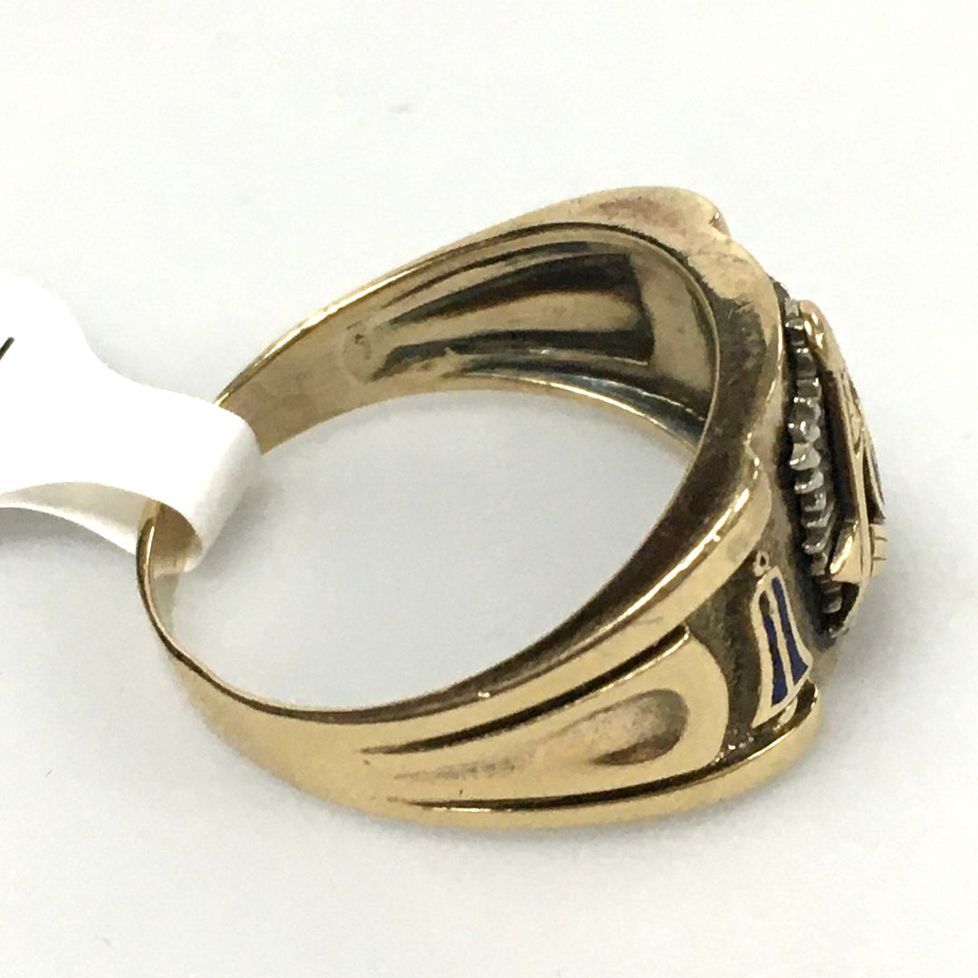 v328 Vintage 14K Yellow Gold Masonic Band Ring Size 10.5