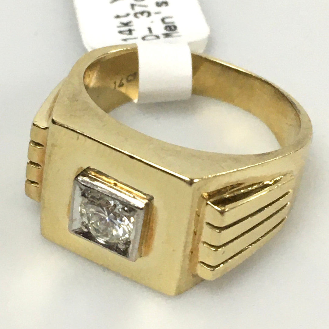 v335 Vintage 14K Yellow Gold 0.37cts Diamond Band Ring Size 9