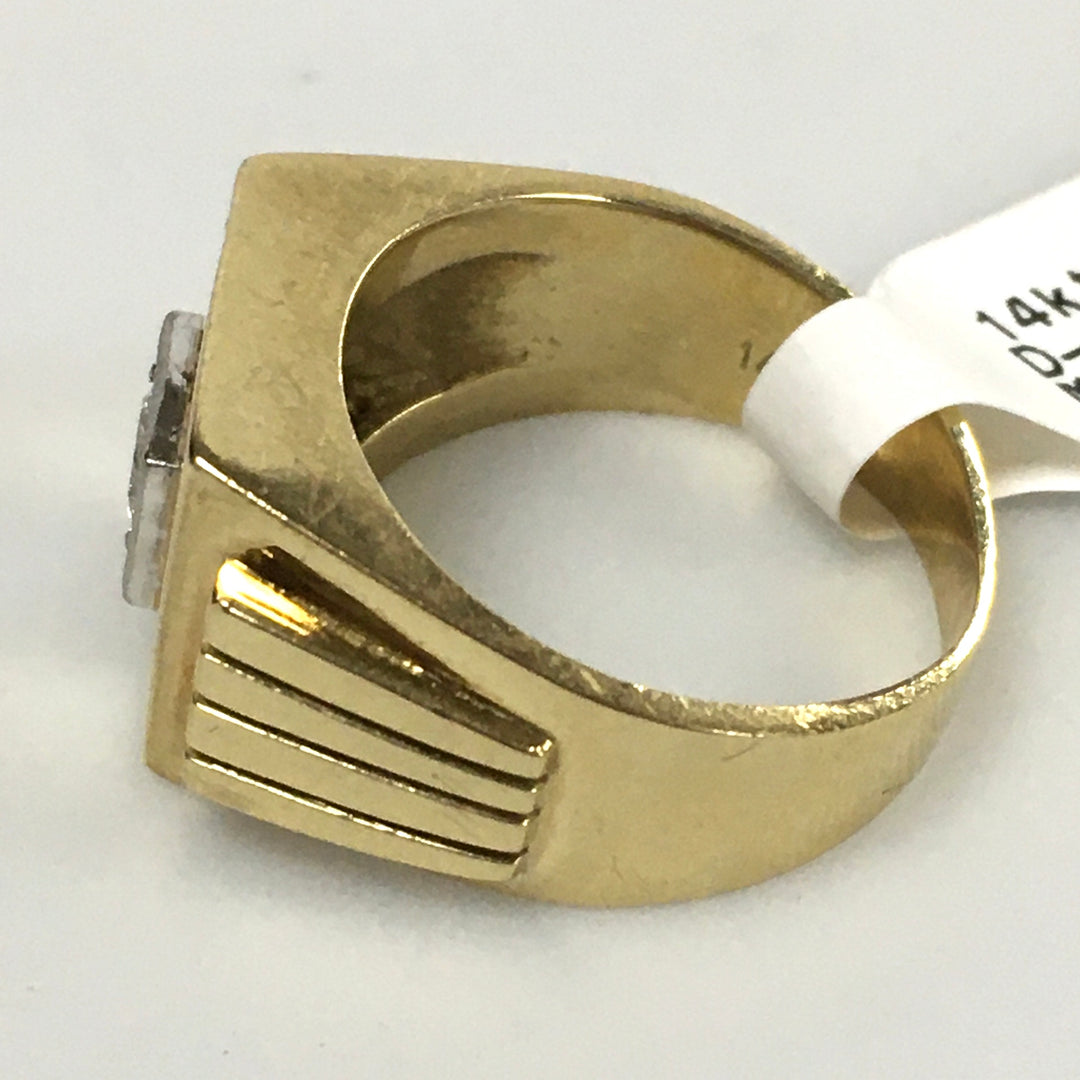v335 Vintage 14K Yellow Gold 0.37cts Diamond Band Ring Size 9