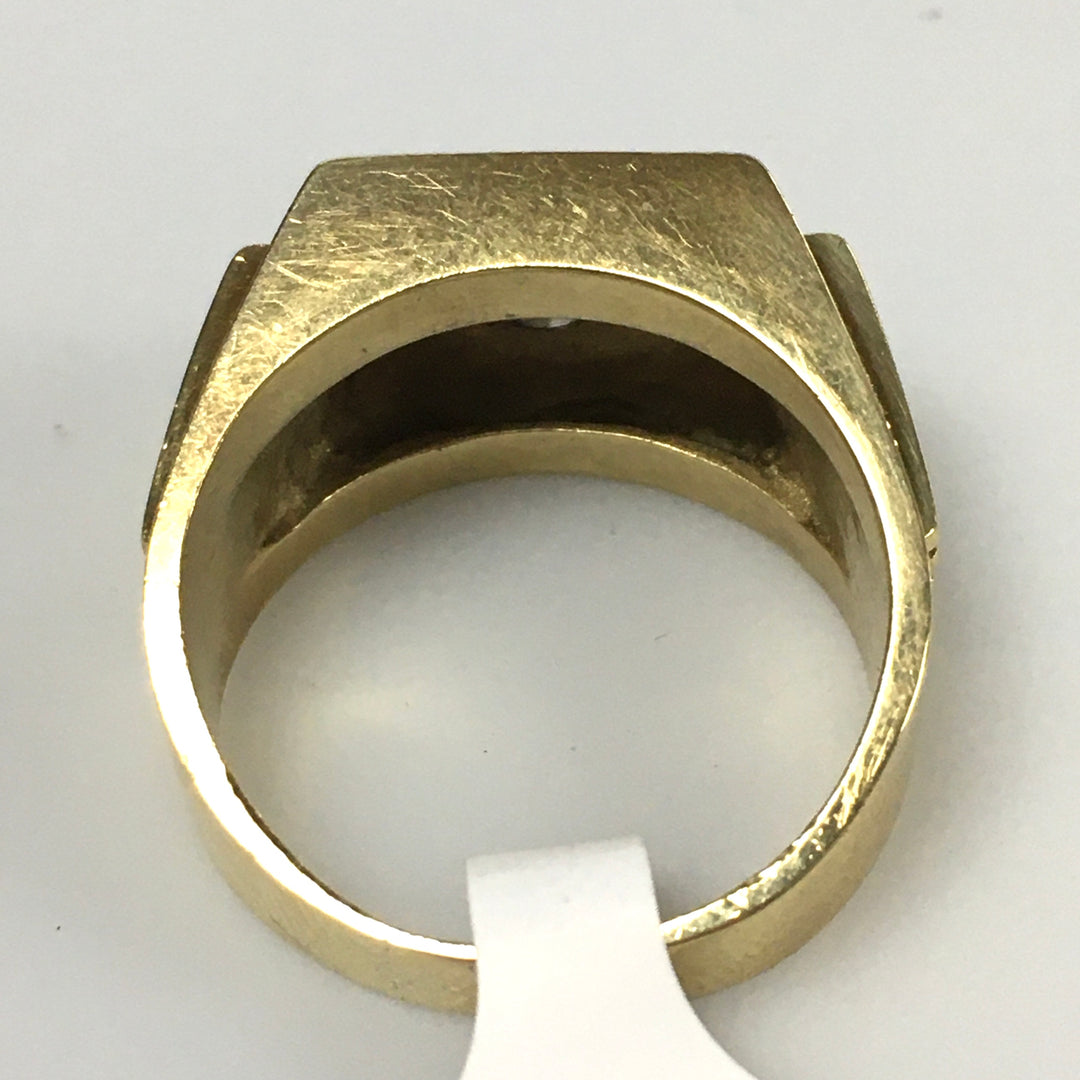 v335 Vintage 14K Yellow Gold 0.37cts Diamond Band Ring Size 9